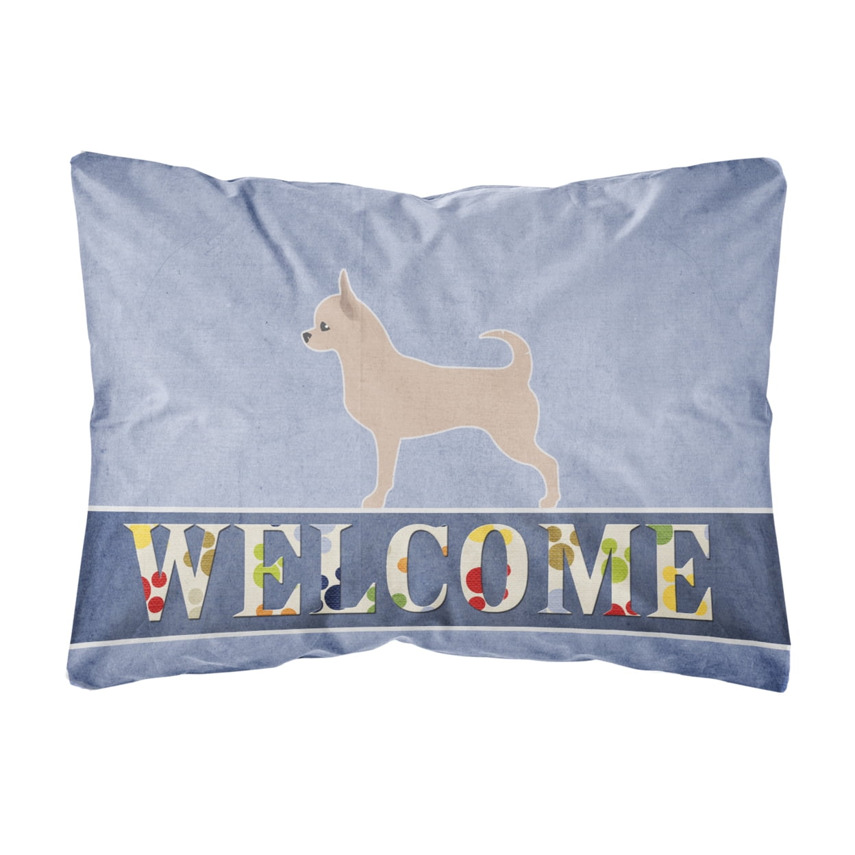 Chihuahua Welcome Canvas Fabric Decorative Pillow