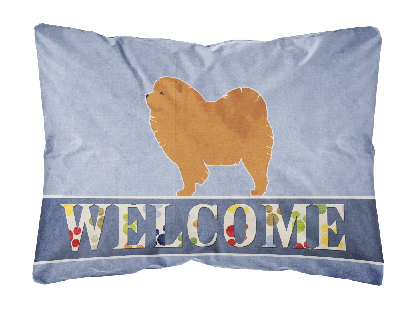 Chow Chow Welcome Canvas Fabric Decorative Pillow