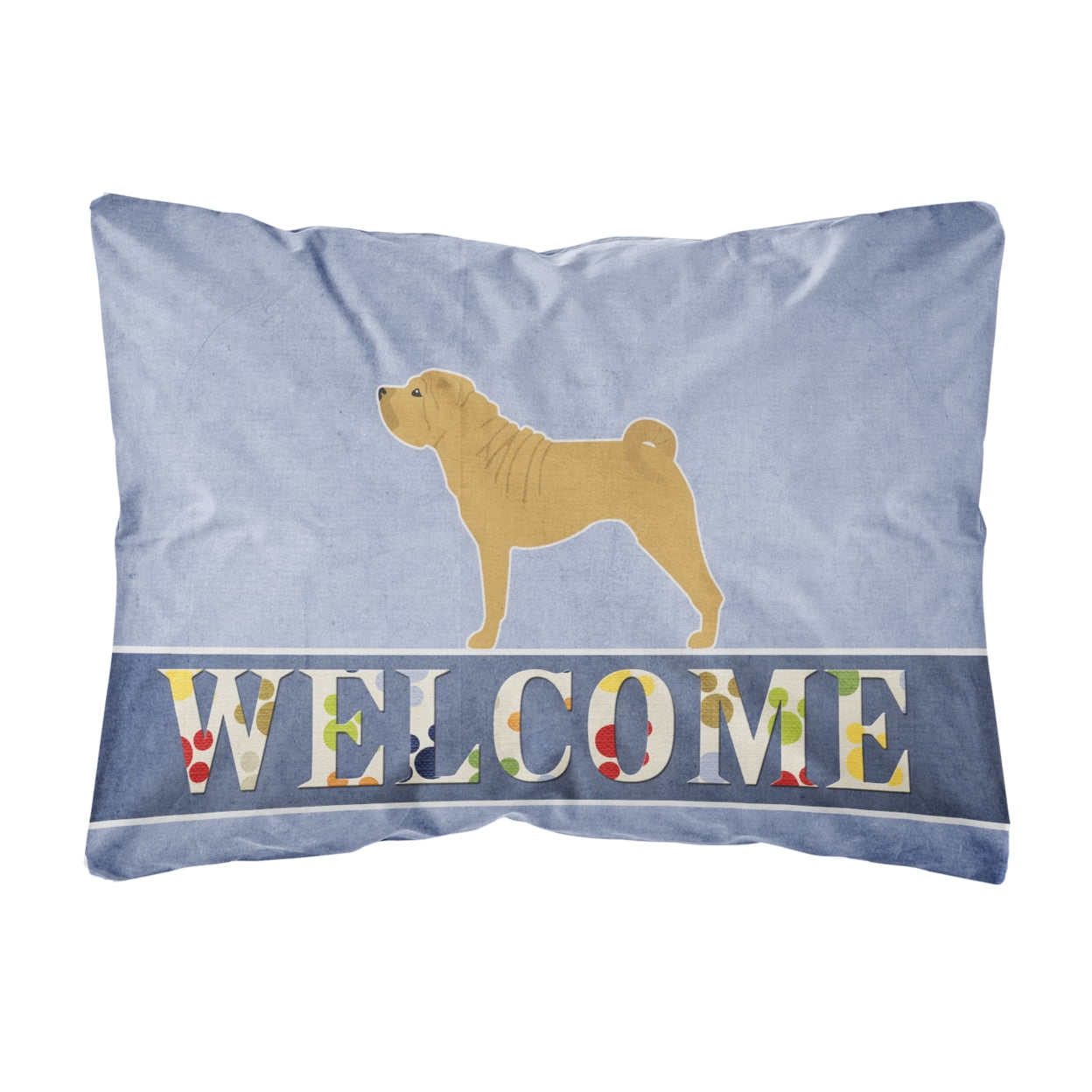 Shar Pei Merry Welcome Canvas Fabric Decorative Pillow