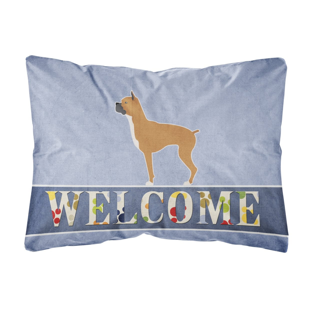 Boxer Welcome Canvas Fabric Decorative Pillow