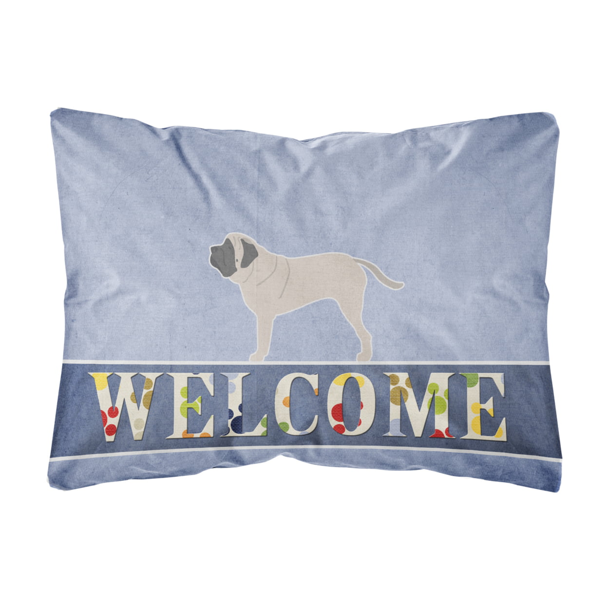 English Mastiff Welcome Canvas Fabric Decorative Pillow