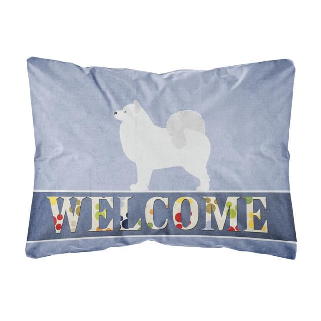 Samoyed Welcome Canvas Fabric Decorative Pillow