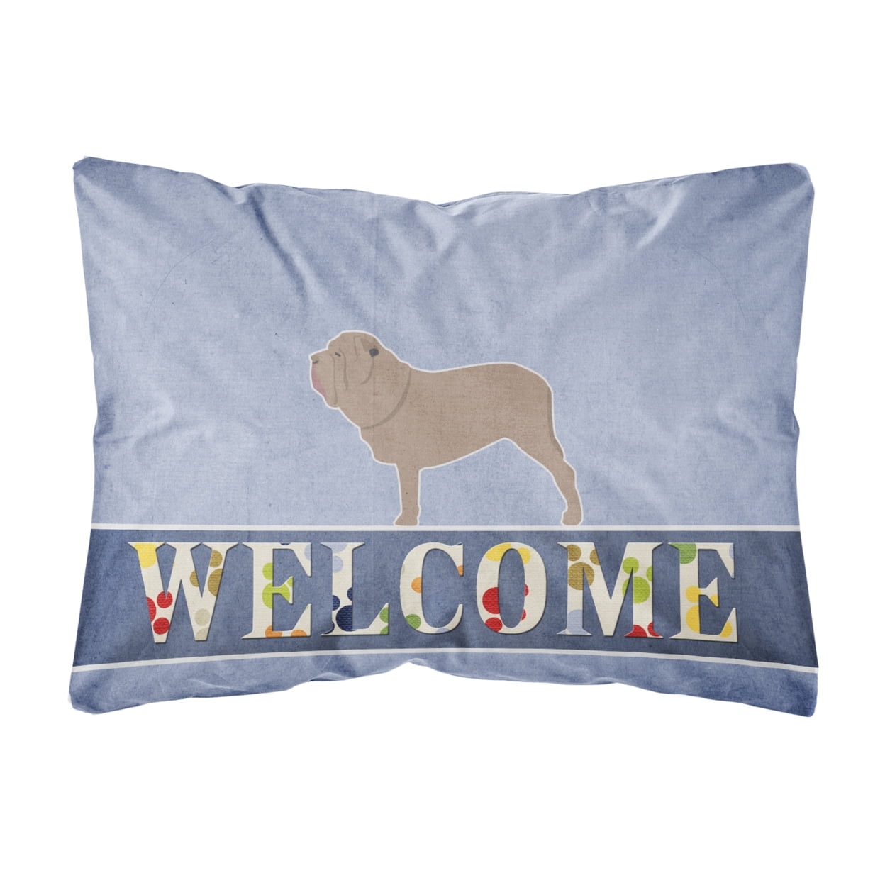 Neapolitan Mastiff Welcome Canvas Fabric Decorative Pillow