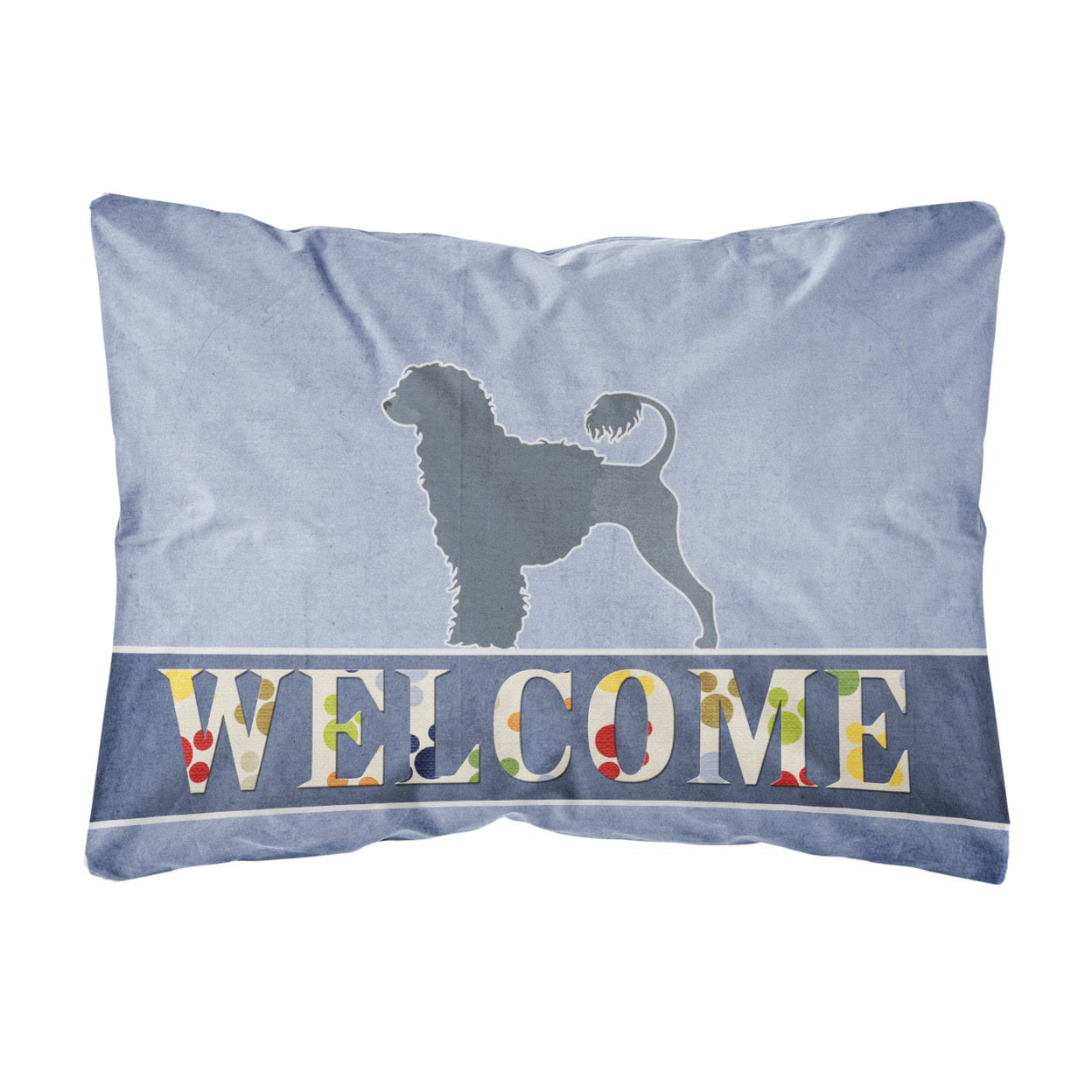 Portuguese Water Dog Welcome Canvas Fabric Decorative Pillow