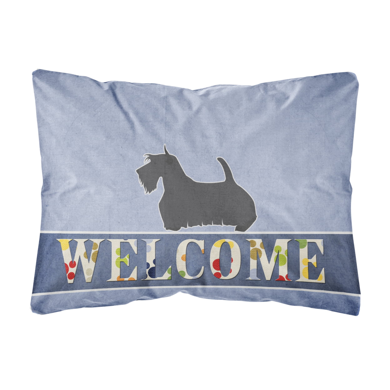 Scottish Terrier Welcome Canvas Fabric Decorative Pillow