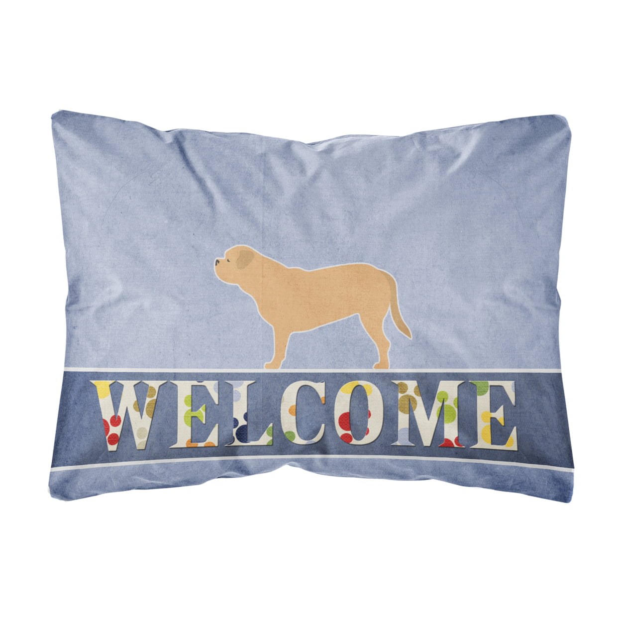 Dogue De Bordeaux Welcome Canvas Fabric Decorative Pillow