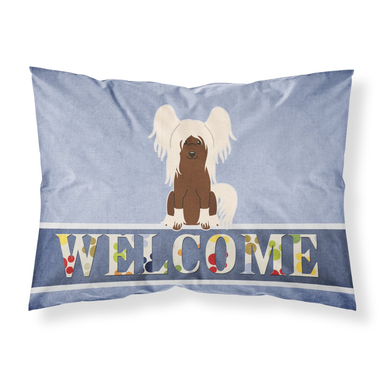 Chinese Crested Cream Welcome Fabric Standard Pillowcase