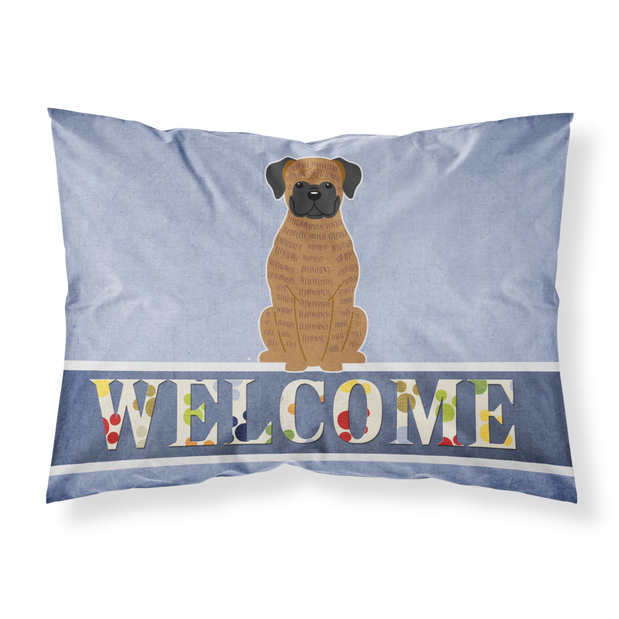 Brindle Boxer Welcome Fabric Standard Pillowcase