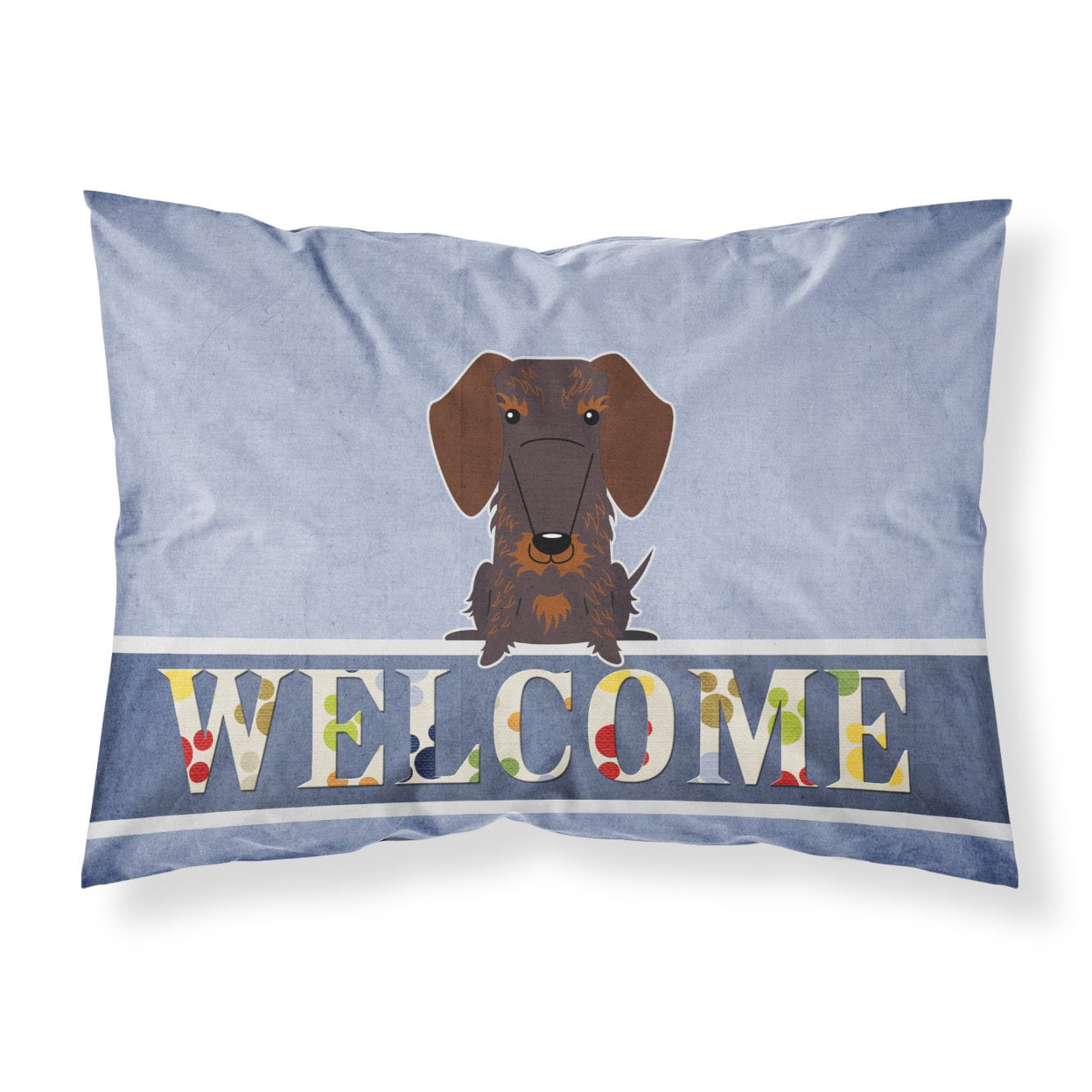 Wire Haired Dachshund Chocolate Welcome Fabric Standard Pillowcase