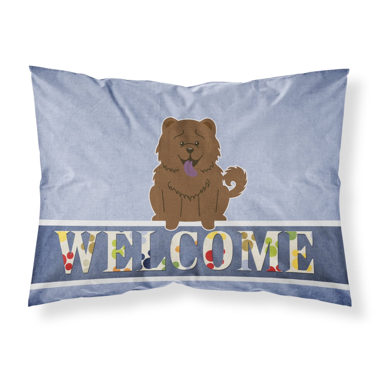 Chow Chow Chocolate Welcome Fabric Standard Pillowcase