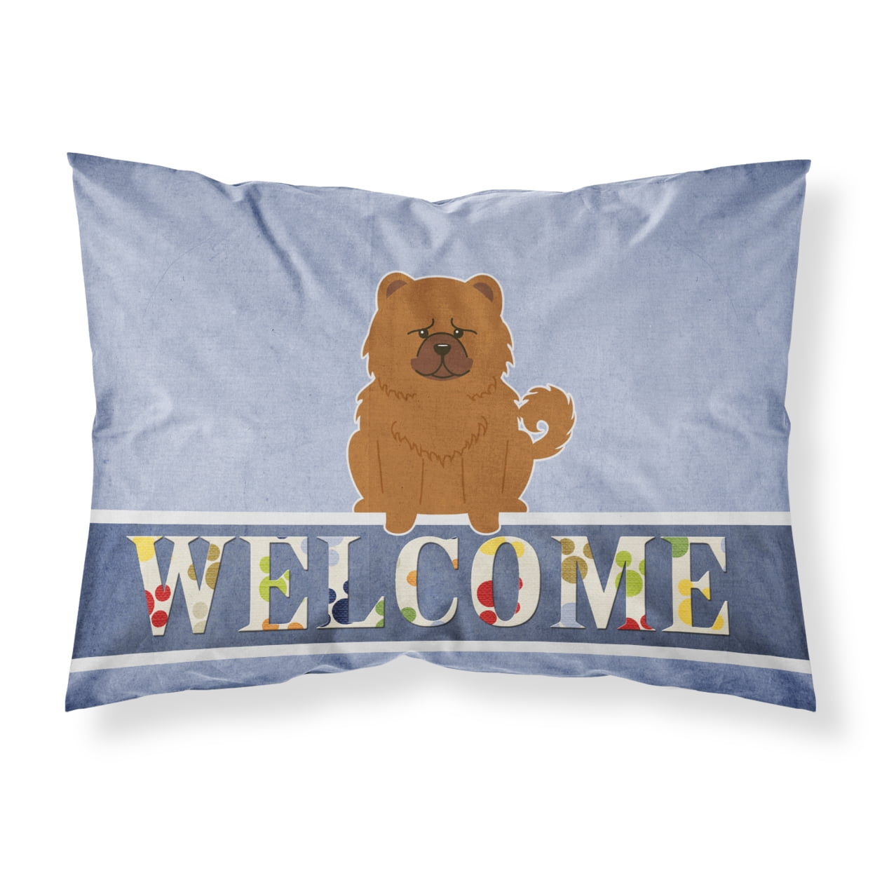 BB5723PILLOWCASE Chow Chow Red Welcome Fabric Standard Pillowcase