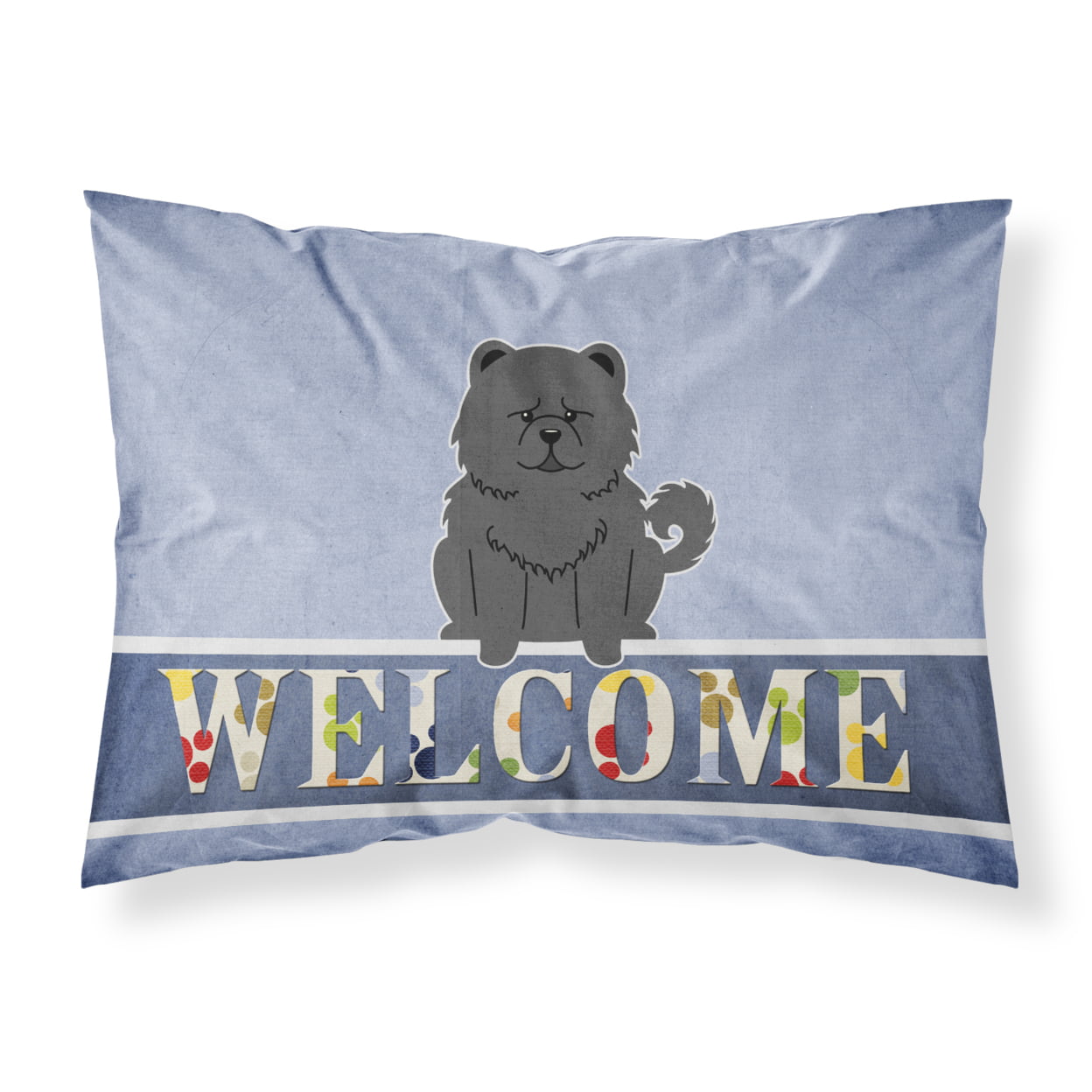 Chow Chow Black Welcome Fabric Standard Pillowcase