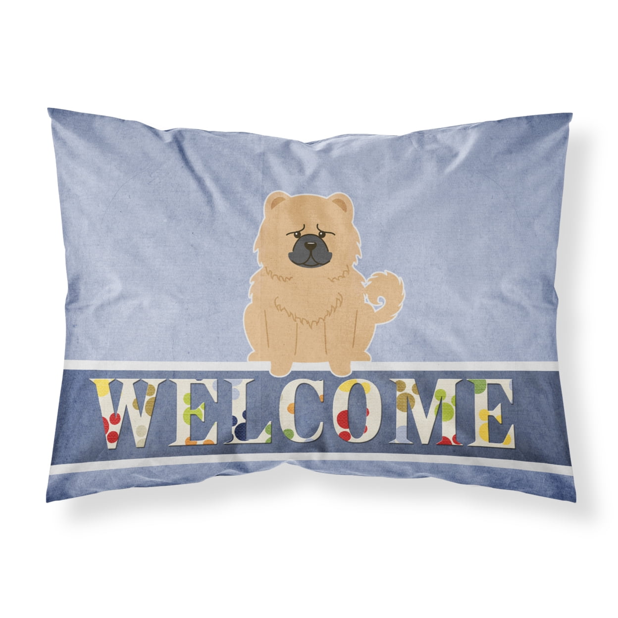 Chow Chow Cream Welcome Fabric Standard Pillowcase