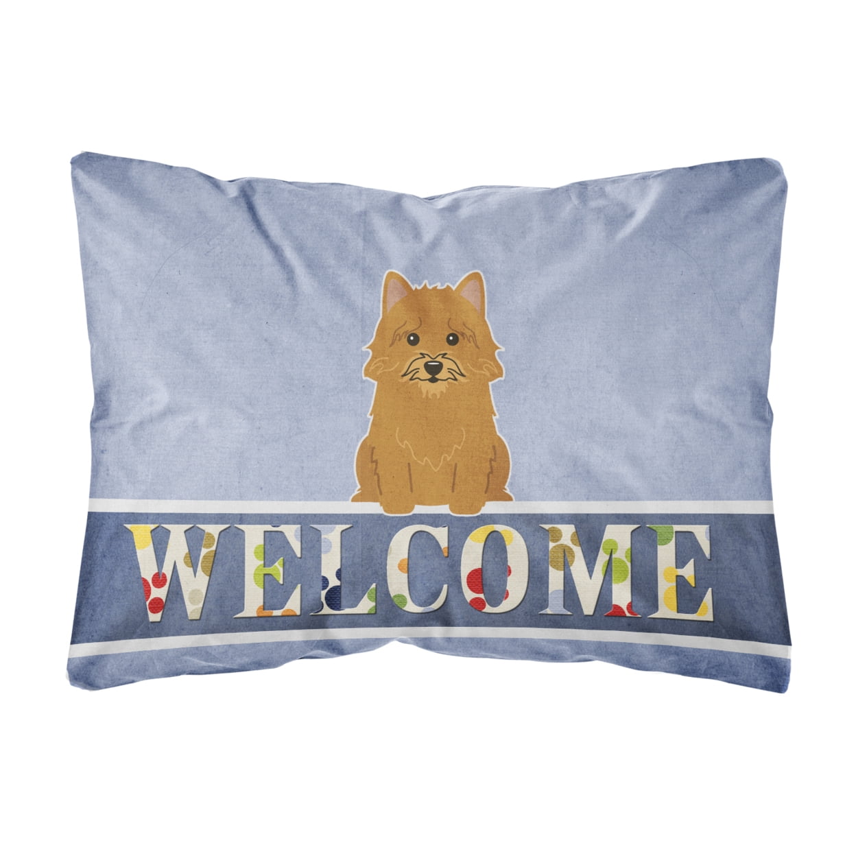 Norwich Terrier Welcome Canvas Fabric Decorative Pillow