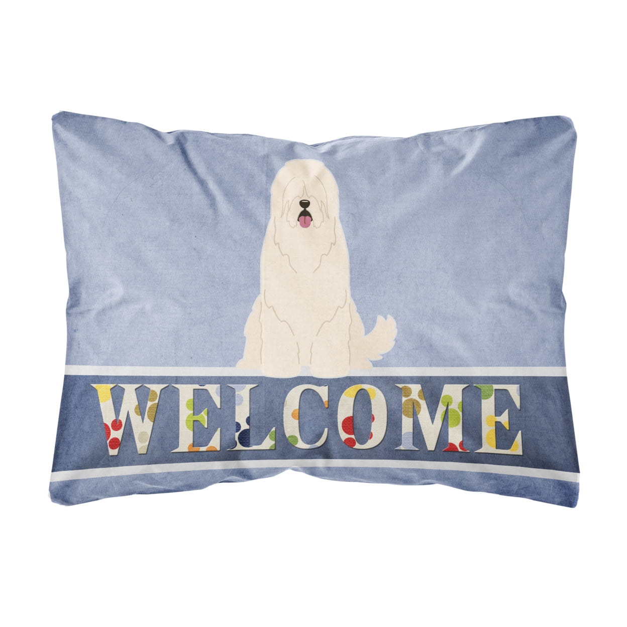 South Russian Sheepdog Welcome Canvas Fabric Decorative Pillow