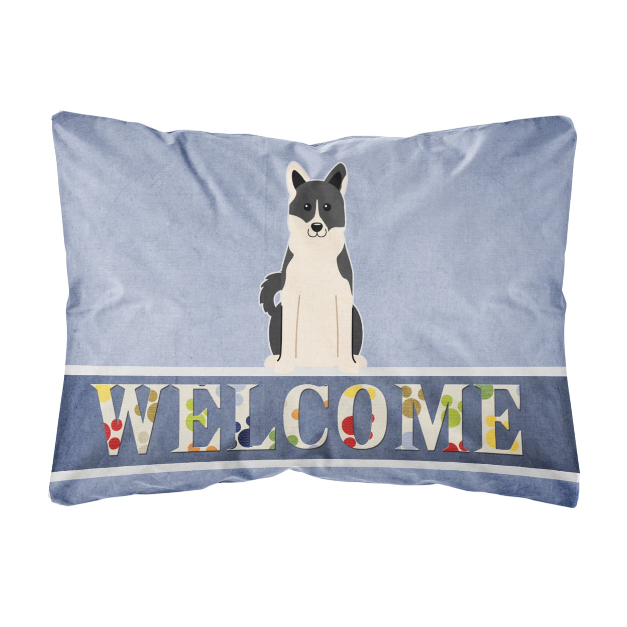 Russo-European Laika Spitz Welcome Canvas Fabric Decorative Pillow