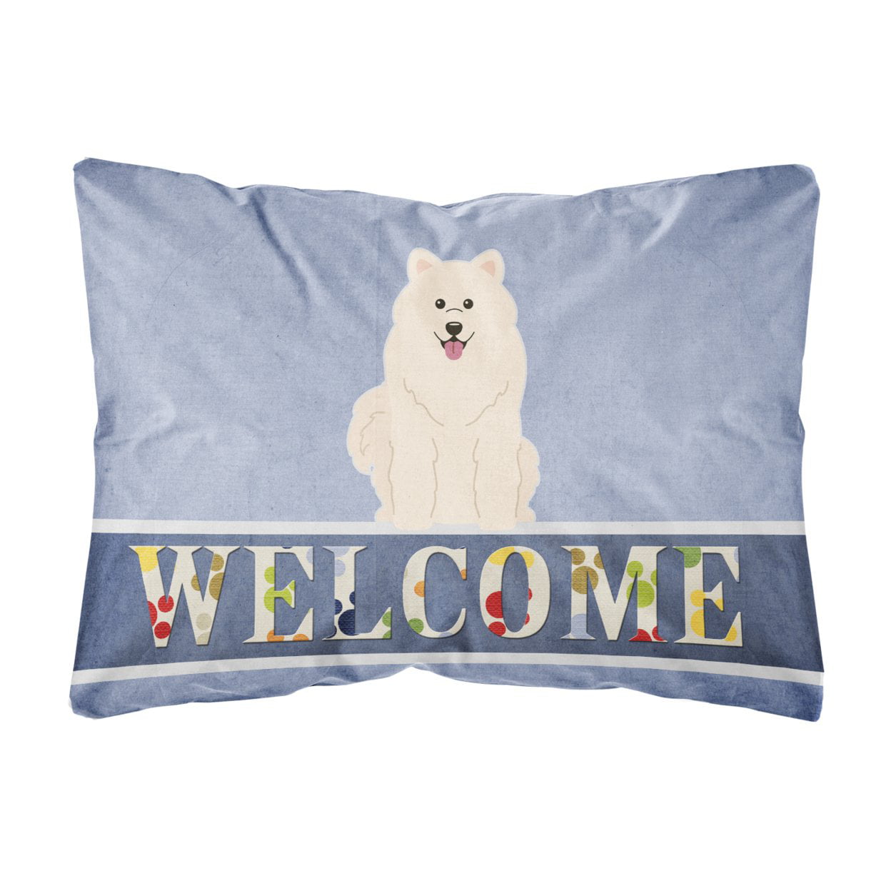 Samoyed Welcome Canvas Fabric Decorative Pillow