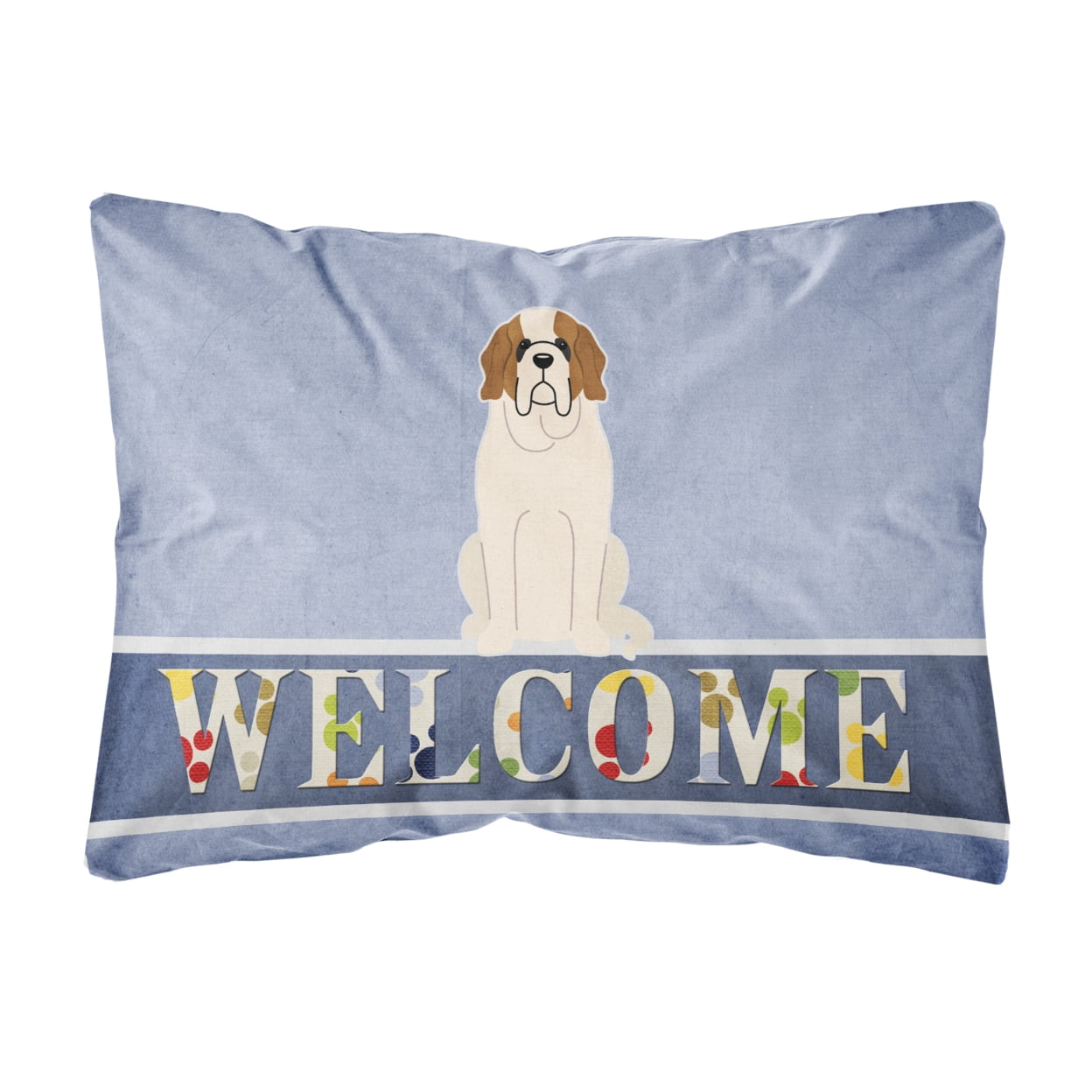 Saint Bernard Welcome Canvas Fabric Decorative Pillow