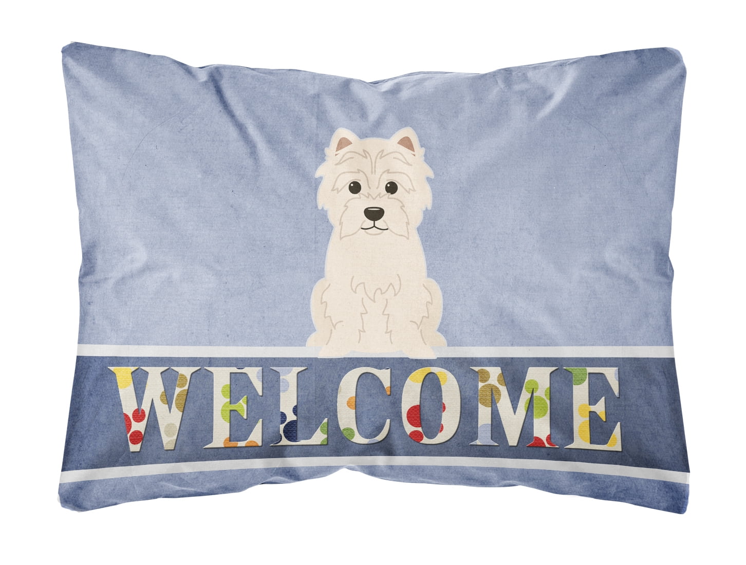 Westie Welcome Canvas Fabric Decorative Pillow