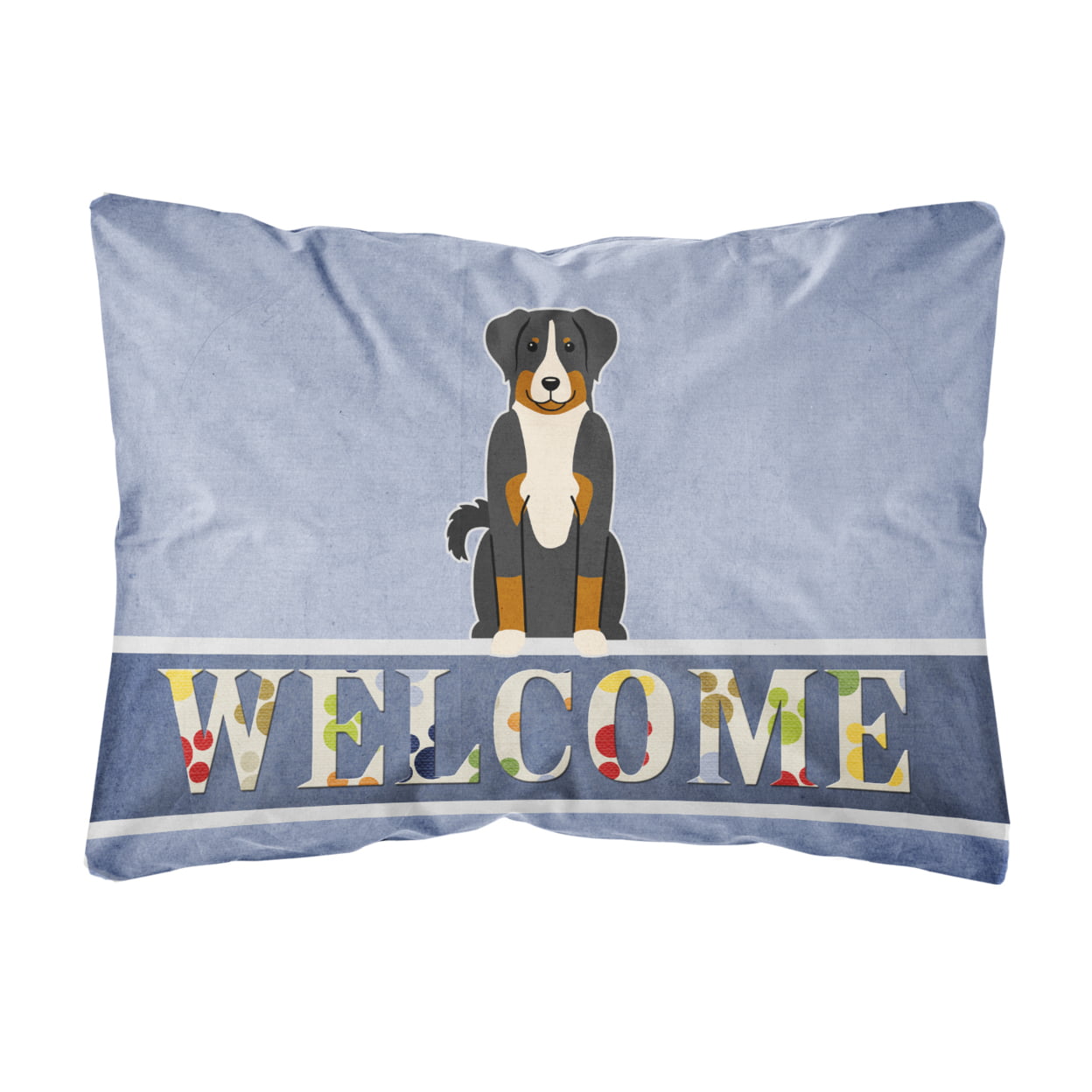 Appenzeller Sennenhund Welcome Canvas Fabric Decorative Pillow