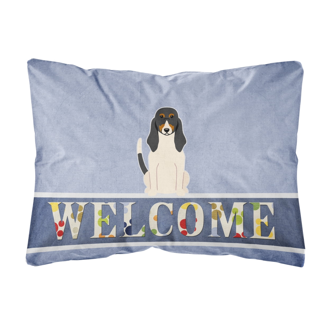 Swiss Hound Welcome Canvas Fabric Decorative Pillow