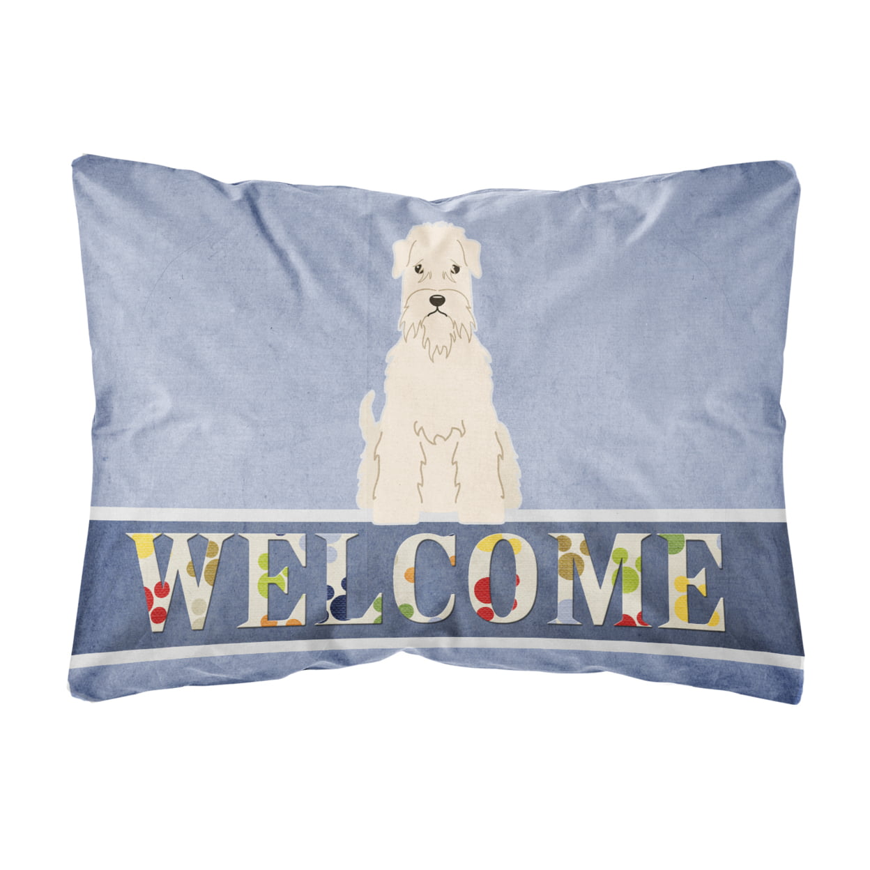 Soft Coated Wheaten Terrier Welcome Canvas Fabric Decorative Pillow