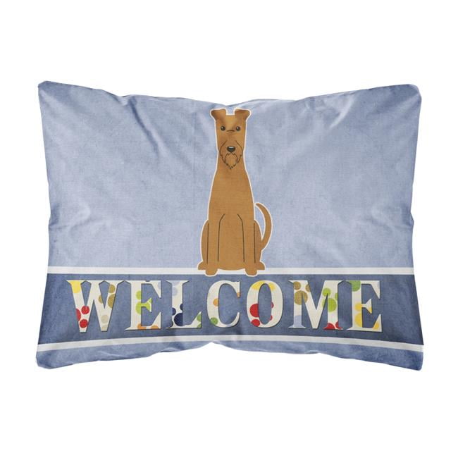 Irish Terrier Welcome Canvas Fabric Decorative Pillow