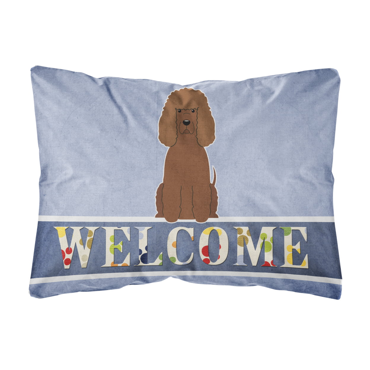 Irish Water Spaniel Welcome Canvas Fabric Decorative Pillow