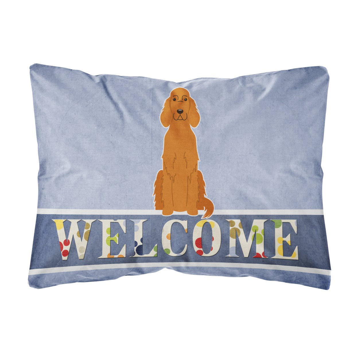 Irish Setter Welcome Canvas Fabric Decorative Pillow