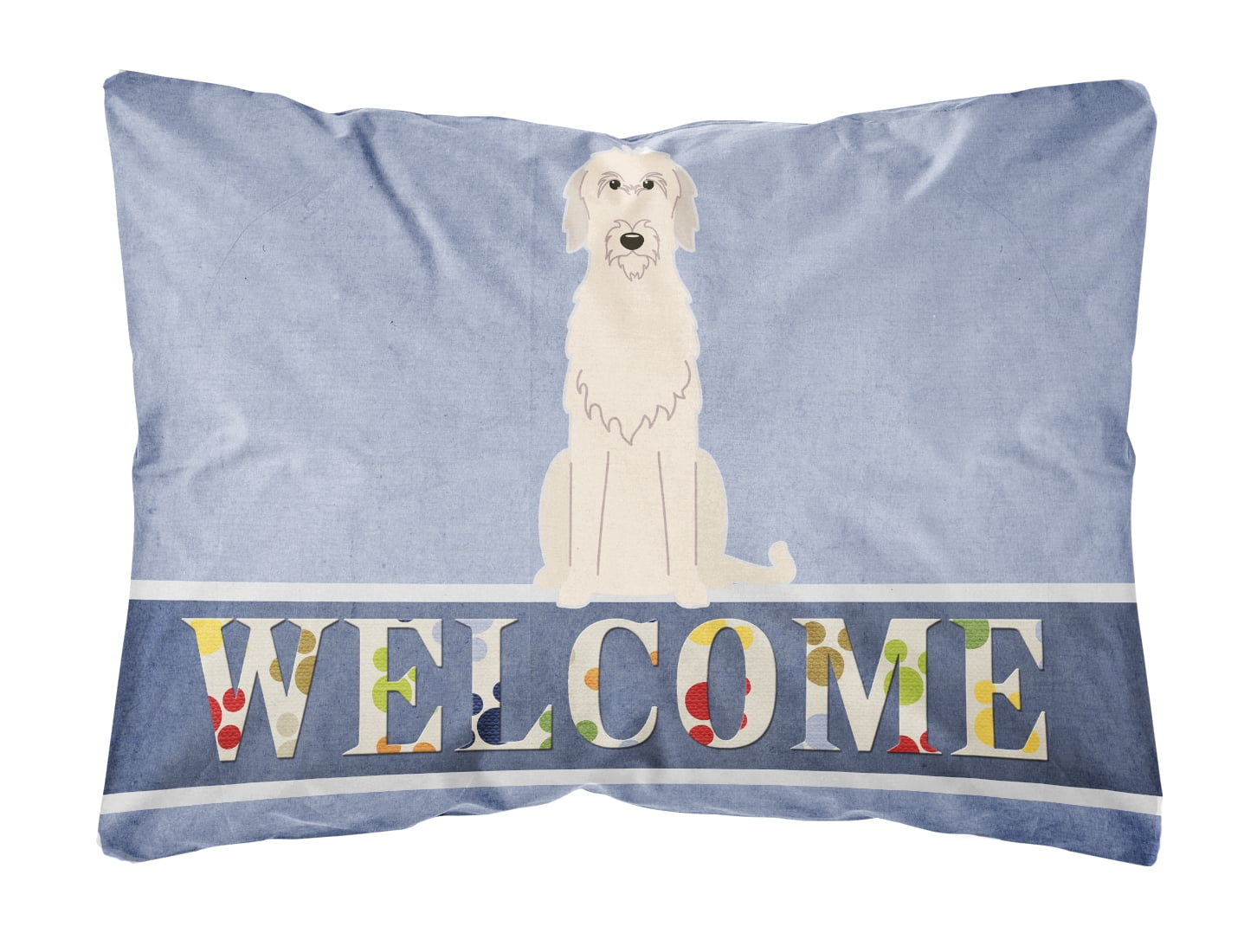 Irish Wolfhound Welcome Canvas Fabric Decorative Pillow
