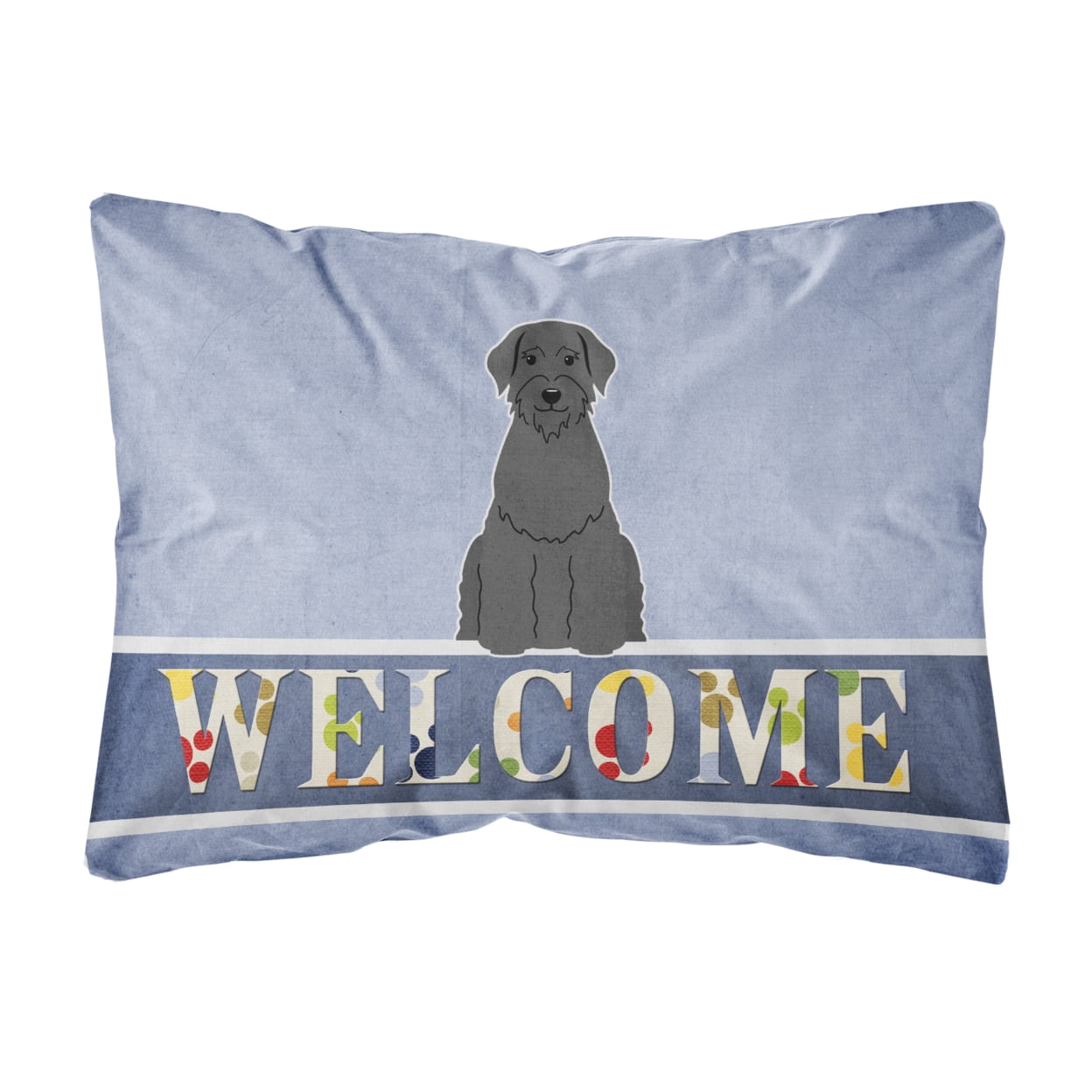 Giant Schnauzer Welcome Canvas Fabric Decorative Pillow
