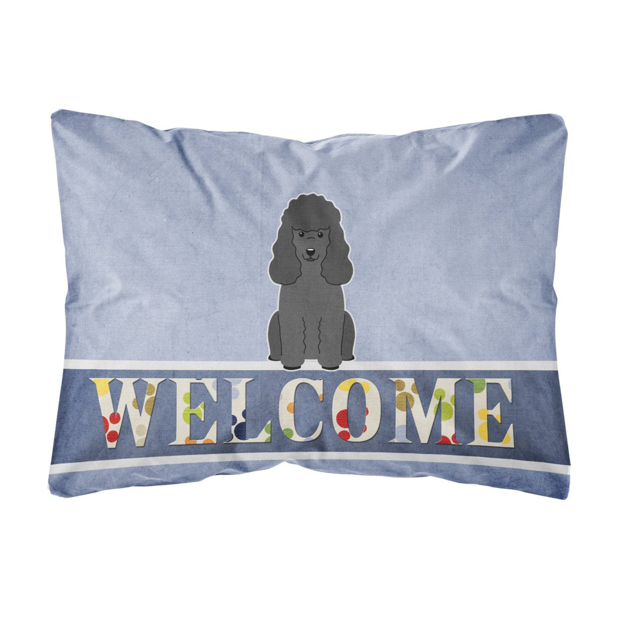 Poodle Black Welcome Canvas Fabric Decorative Pillow