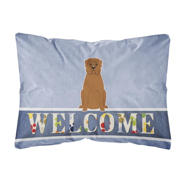 Dogue De Bourdeaux Welcome Canvas Fabric Decorative Pillow
