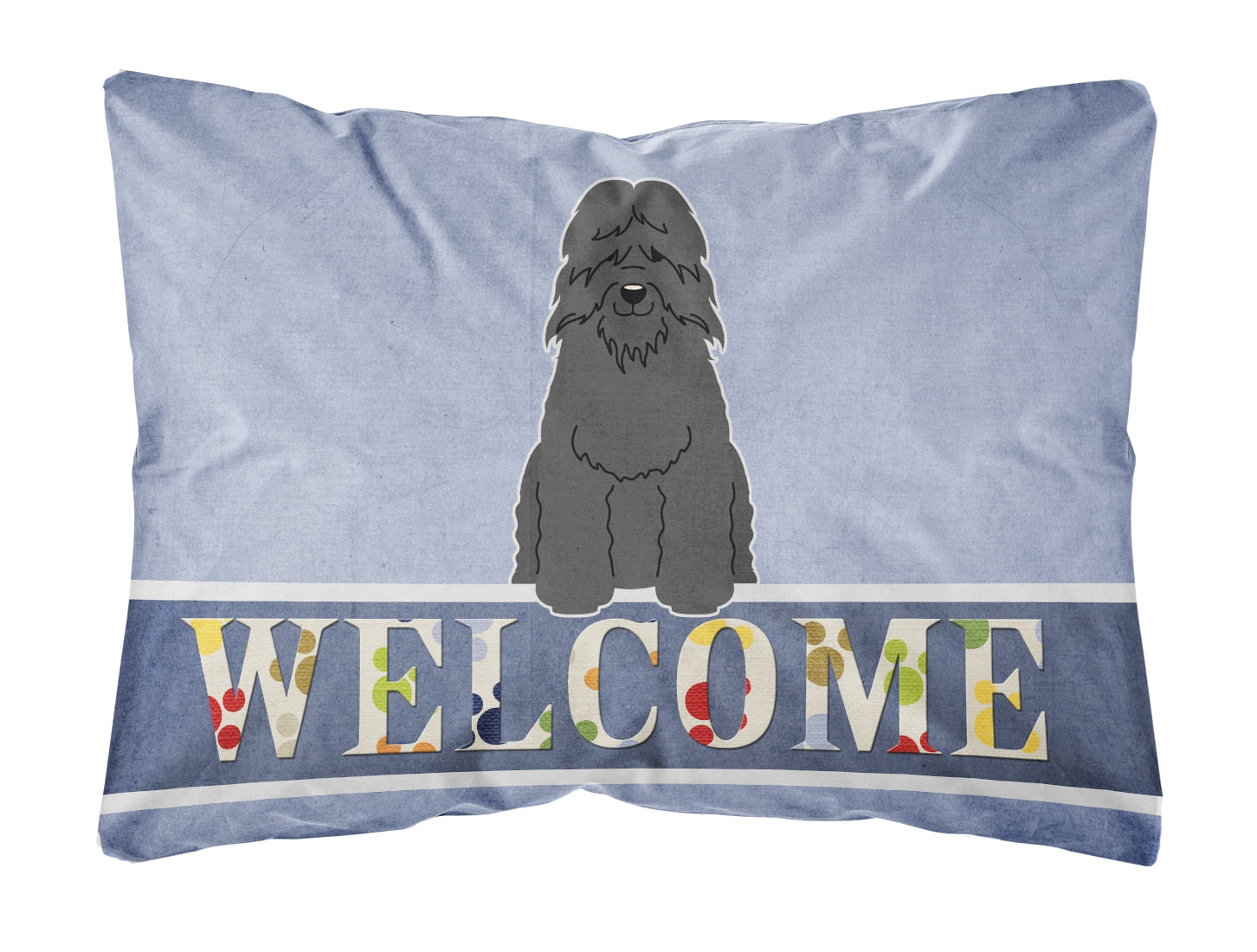Bouvier Des Flandres Welcome Canvas Fabric Decorative Pillow