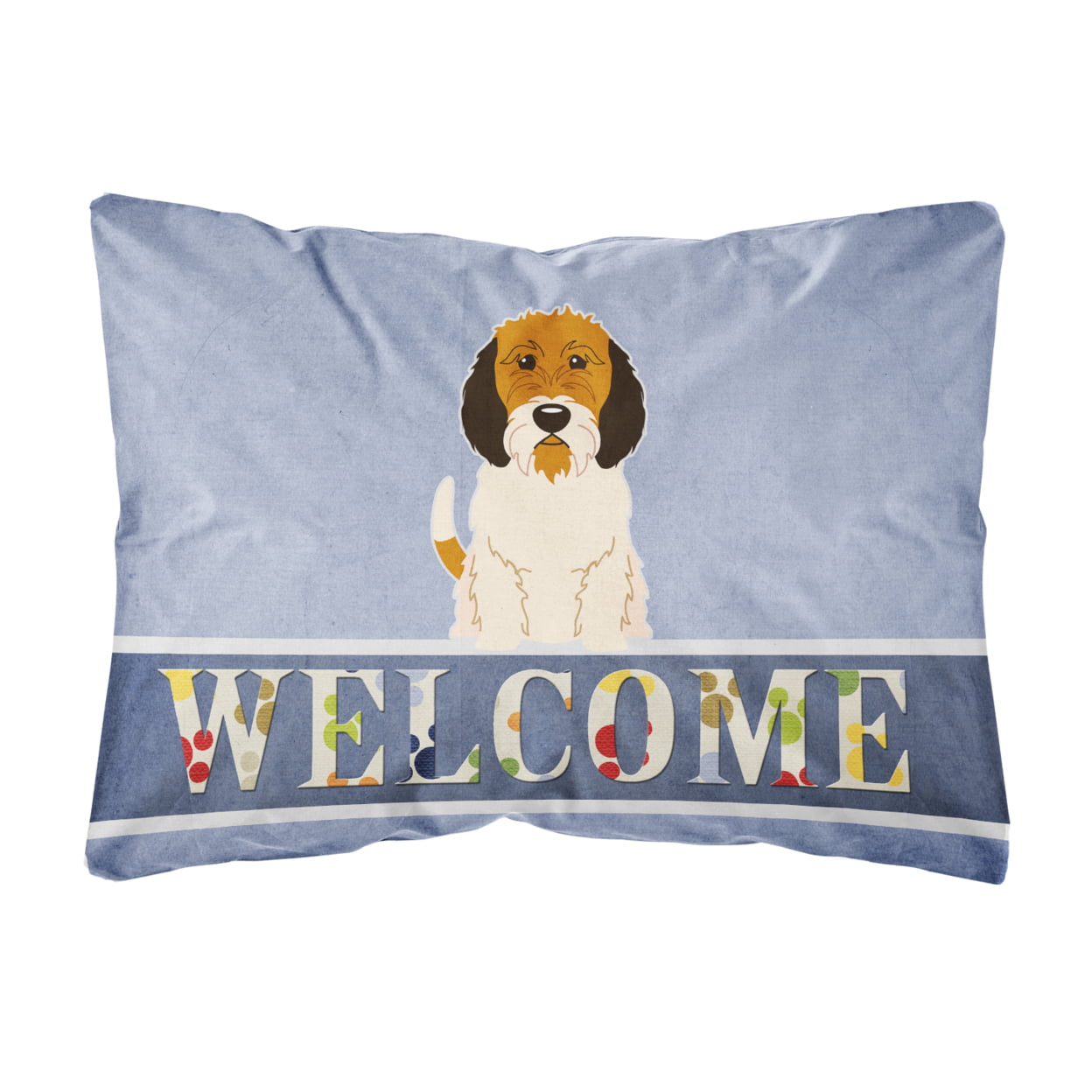 Petit Basset Griffon Veenden Welcome Canvas Fabric Decorative Pillow