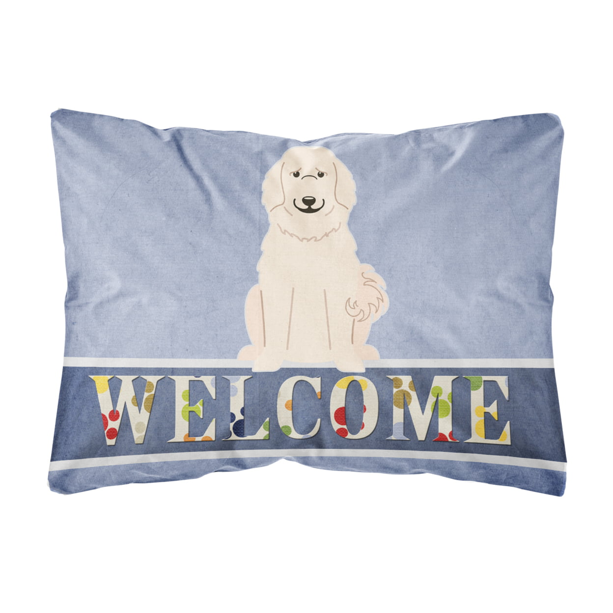 Great Pyrenese Welcome Canvas Fabric Decorative Pillow