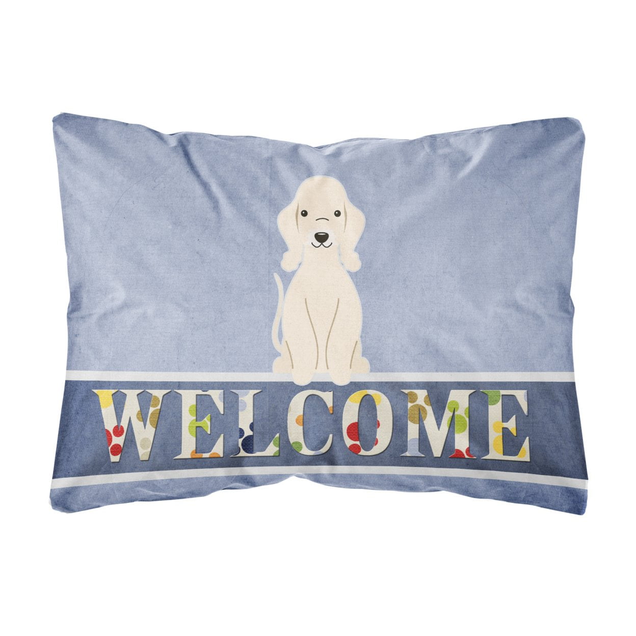 Bedlington Terrier Sandy Welcome Canvas Fabric Decorative Pillow