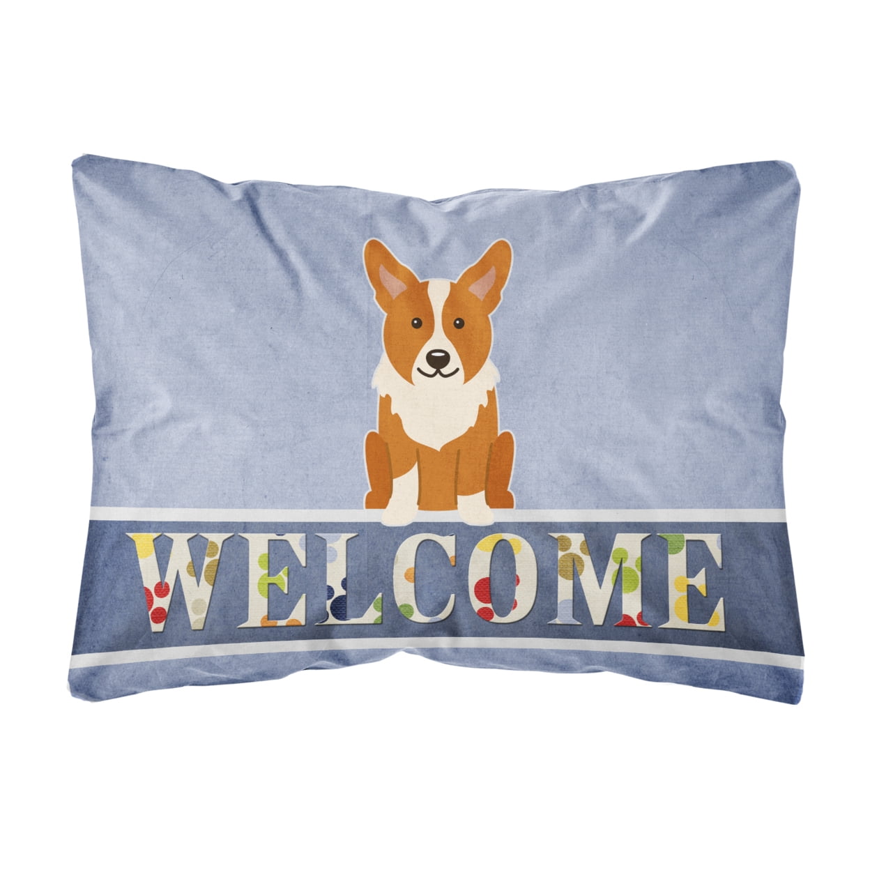Corgi Welcome Canvas Fabric Decorative Pillow