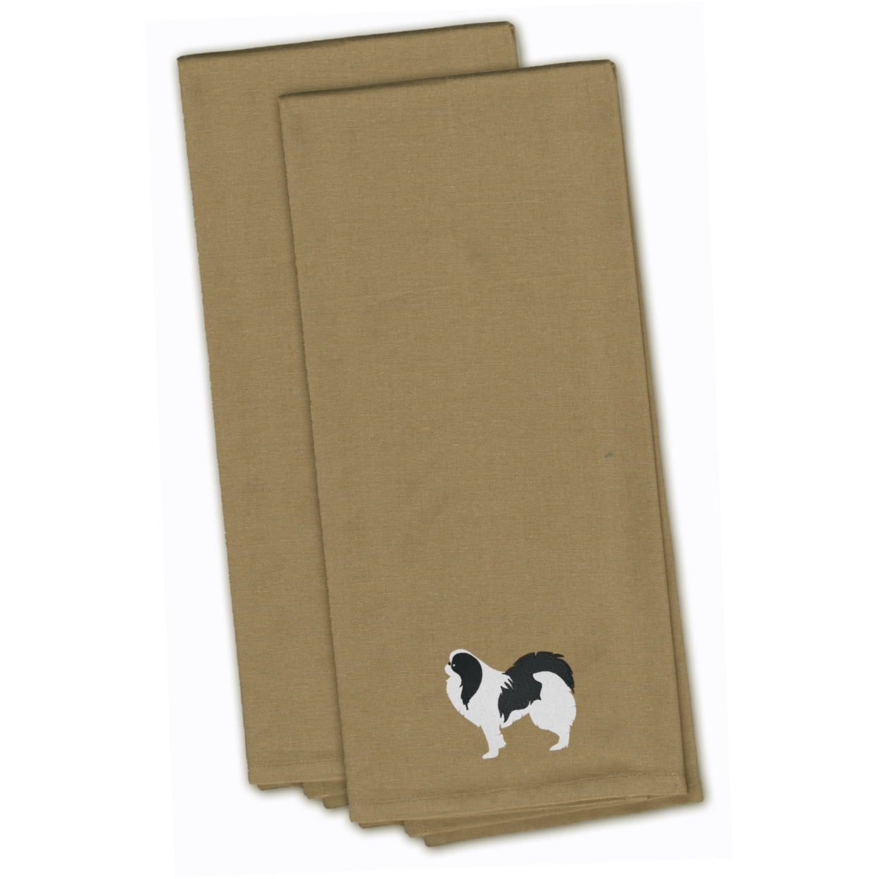 Picture of Carolines Treasures BB3437TNTWE Japanese Chin Tan Embroidered Kitchen Towel - Set of 2