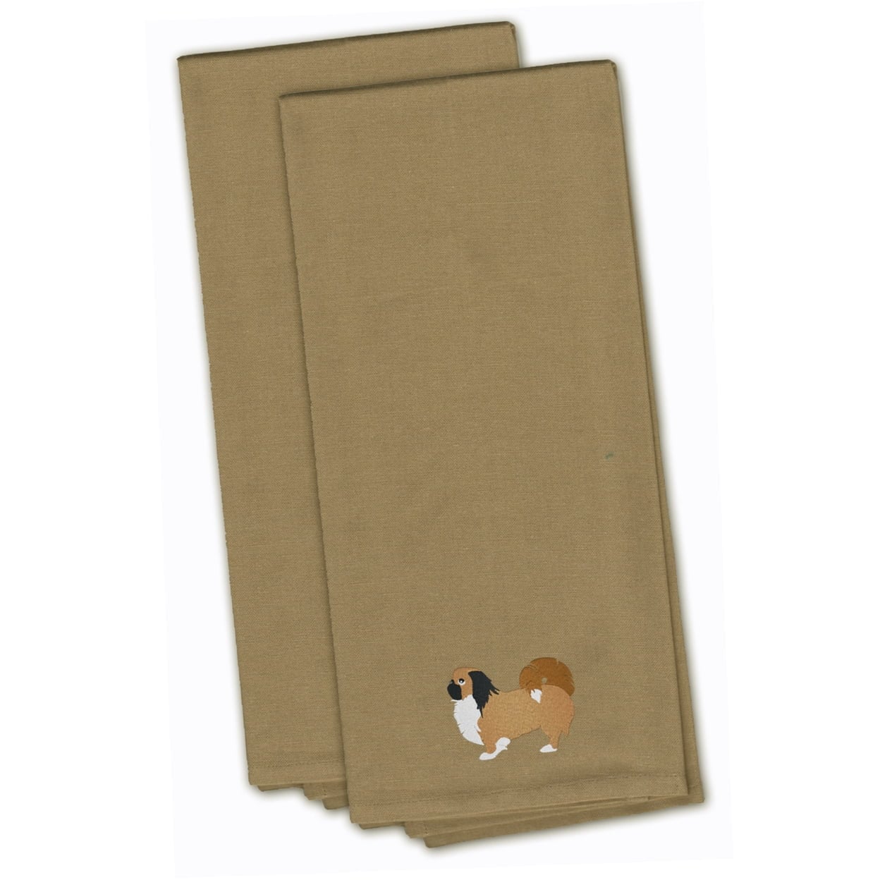 Picture of Carolines Treasures BB3438TNTWE Pekingese Tan Embroidered Kitchen Towel - Set of 2