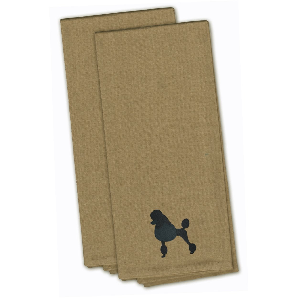 Picture of Carolines Treasures BB3439TNTWE Poodle Tan Embroidered Kitchen Towel - Set of 2