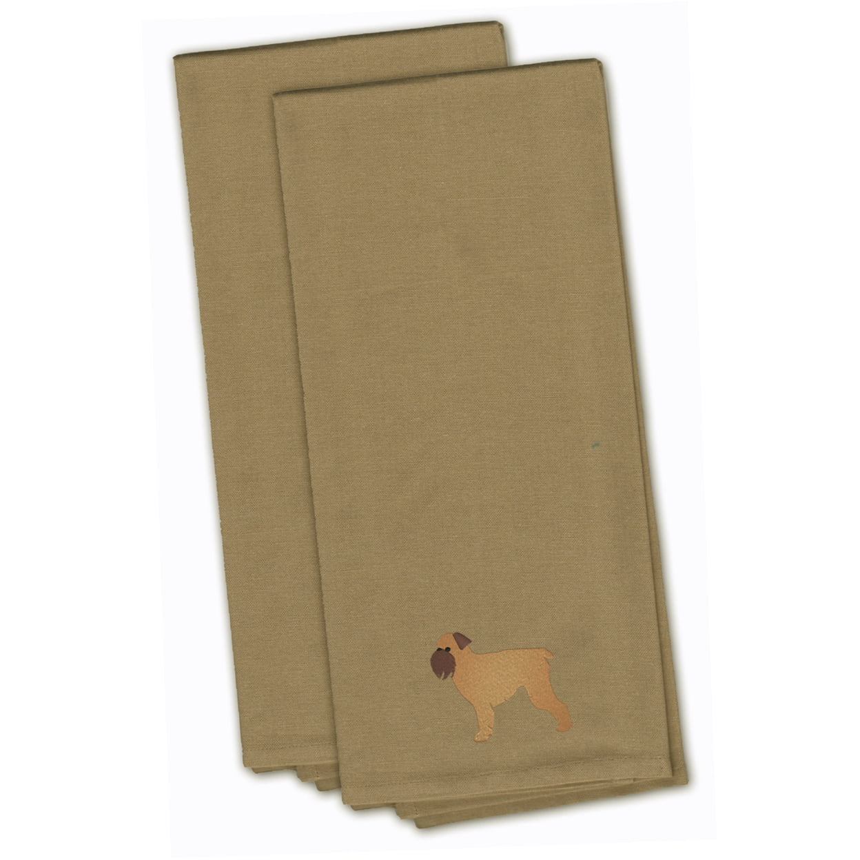 Picture of Carolines Treasures BB3440TNTWE Brussels Griffon Tan Embroidered Kitchen Towel - Set of 2