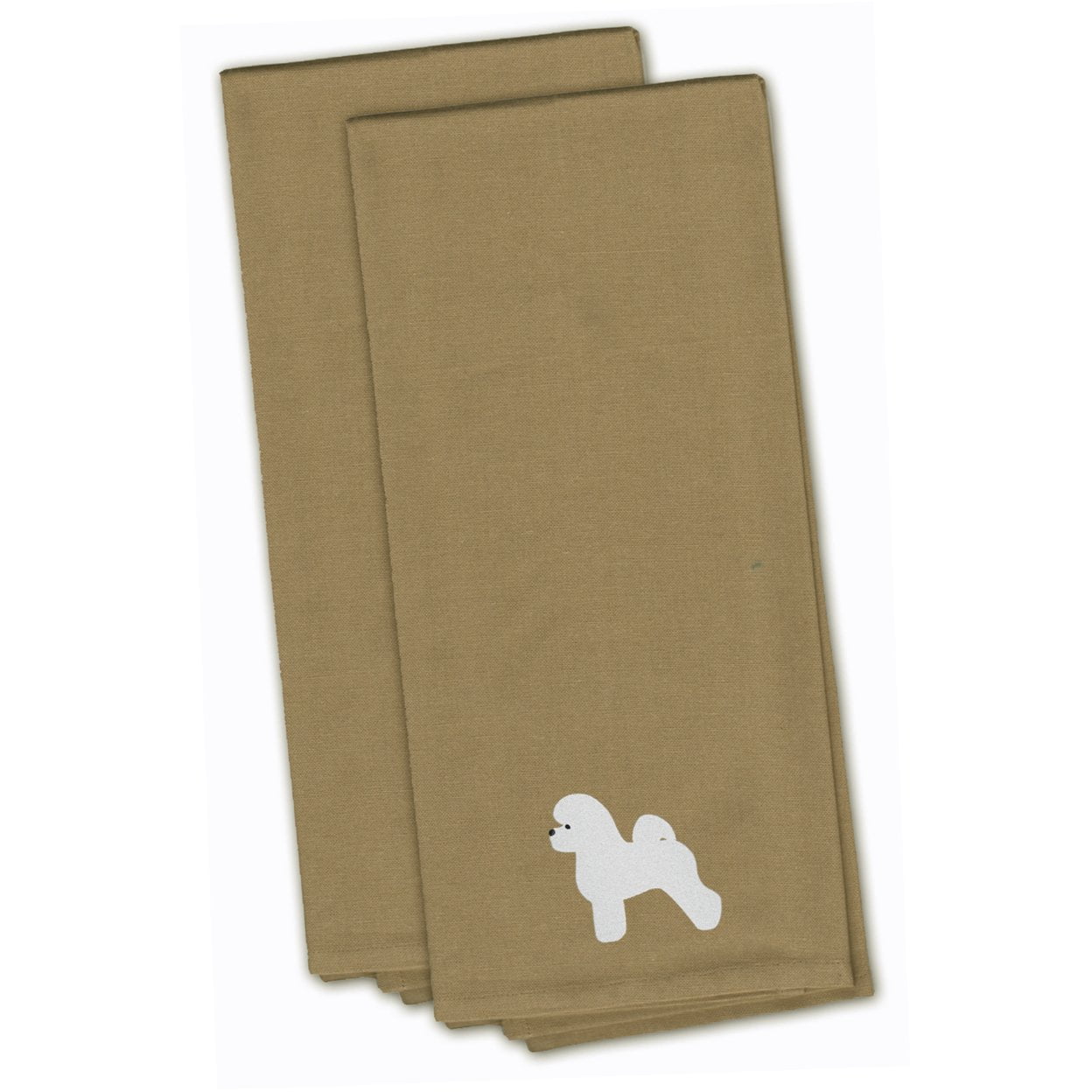Picture of Carolines Treasures BB3445TNTWE Bichon Frise Tan Embroidered Kitchen Towel - Set of 2
