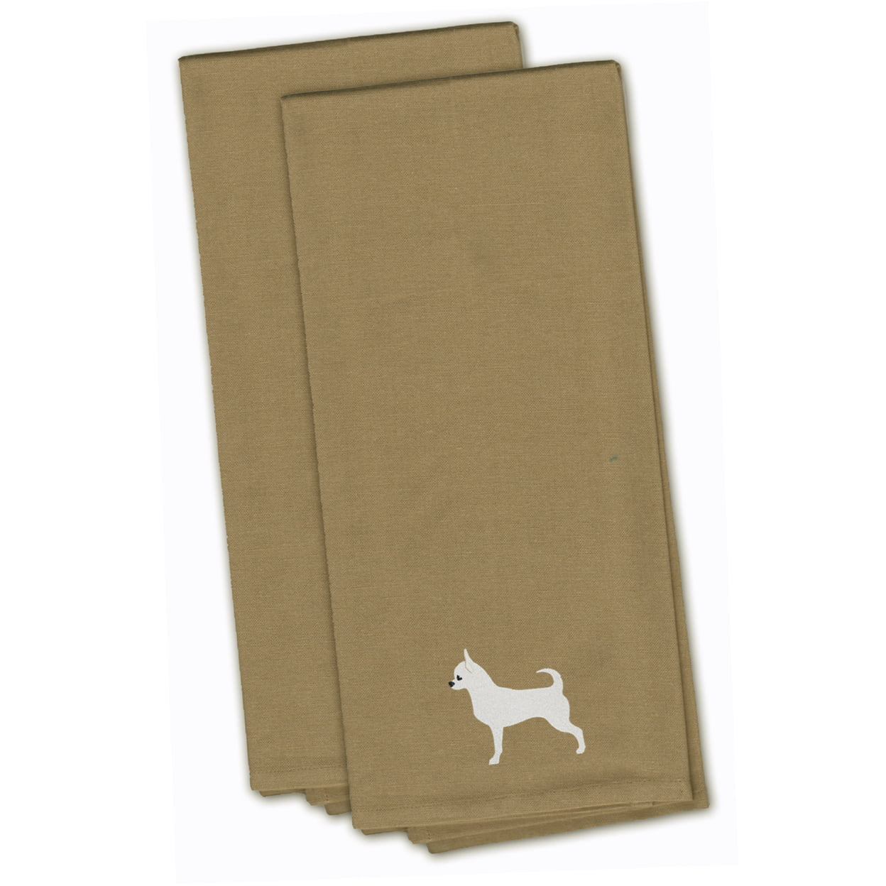 Picture of Carolines Treasures BB3450TNTWE Chihuahua Tan Embroidered Kitchen Towel - Set of 2
