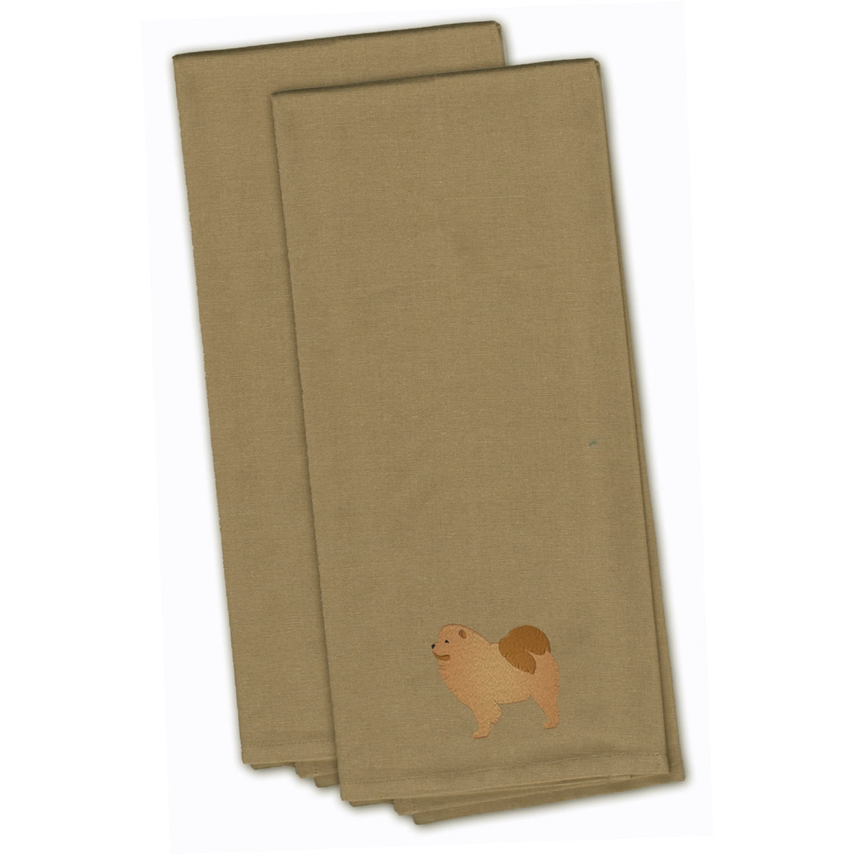 Picture of Carolines Treasures BB3451TNTWE Chow Chow Tan Embroidered Kitchen Towel - Set of 2