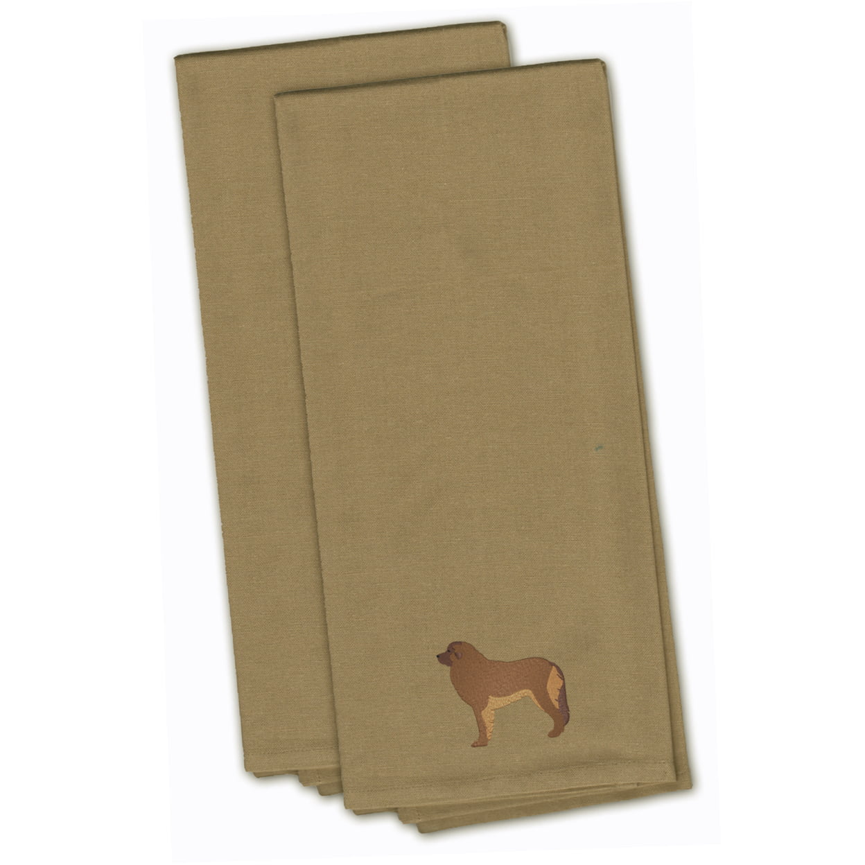 Picture of Carolines Treasures BB3458TNTWE Leonberger Tan Embroidered Kitchen Towel - Set of 2