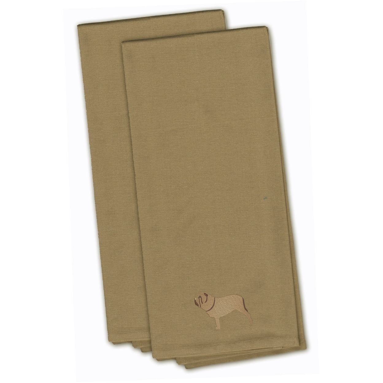 Picture of Carolines Treasures BB3465TNTWE Neapolitan Mastiff Tan Embroidered Kitchen Towel - Set of 2