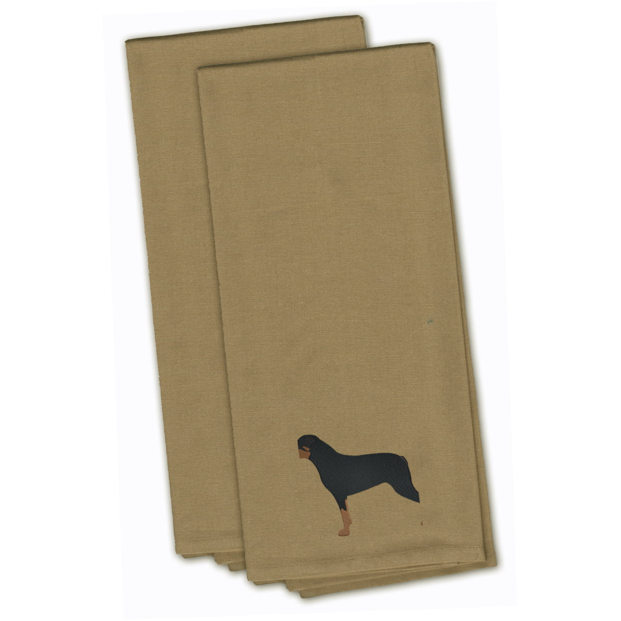 Rottweiler Tan Embroidered Kitchen Towel - Set of 2
