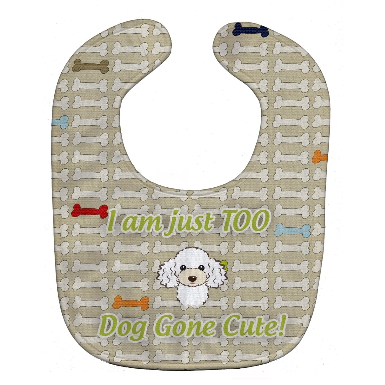 Too Cute White Poodle Baby Bib