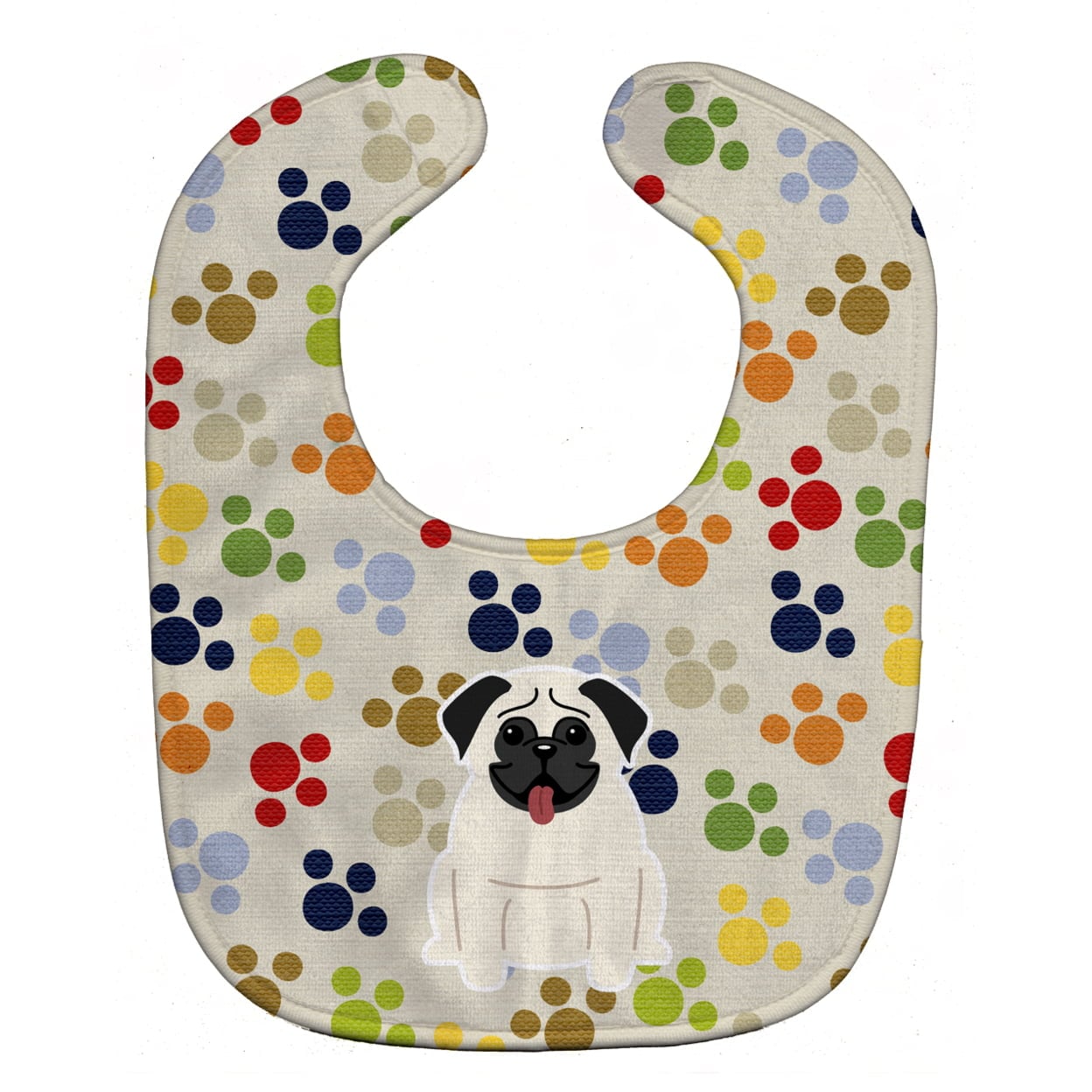 Pawprints Pug Cream Baby Bib